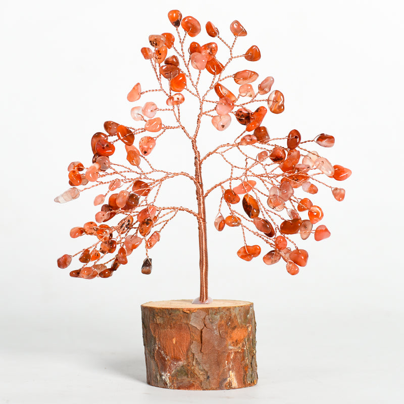 Solid Wood Base Crystal Tree|Fortune Tree|Feng Shui Tree