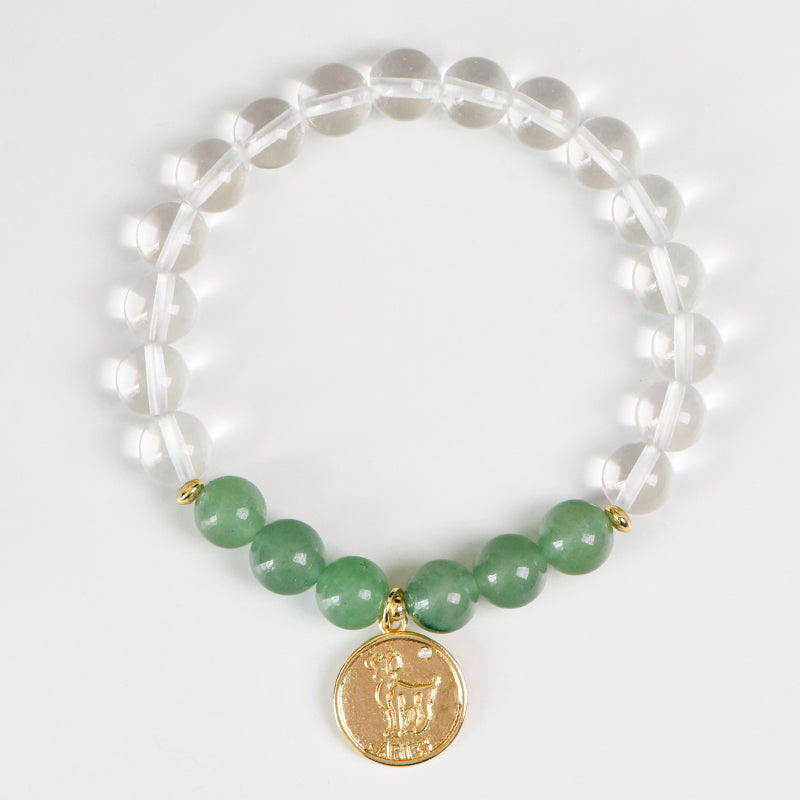 LUMINOSOUL Clear Quartz Zodiac Crystal Bracelet