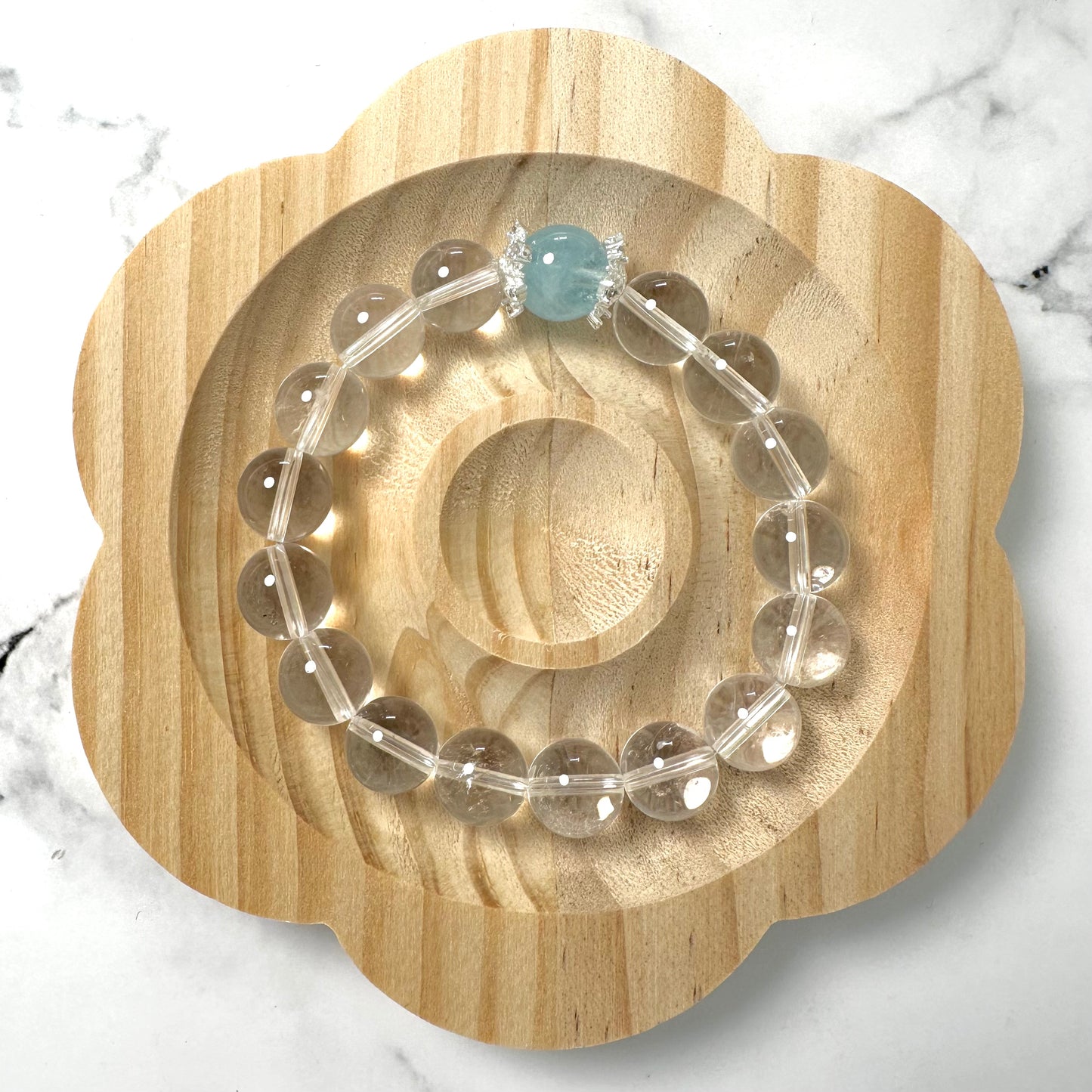 LUMINOSOUL Serenity Wave Bracelet - Clear Quartz & Aquamarine Harmony