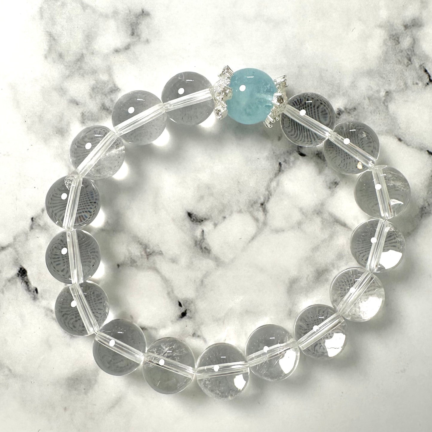 LUMINOSOUL Serenity Wave Bracelet - Clear Quartz & Aquamarine Harmony