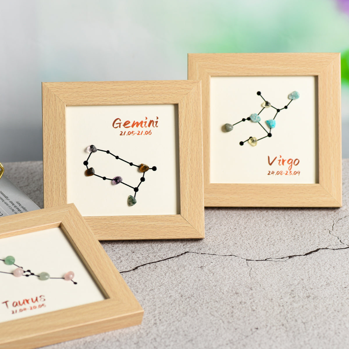 Zodiac Picture Frame Decoration With Crystal Stone