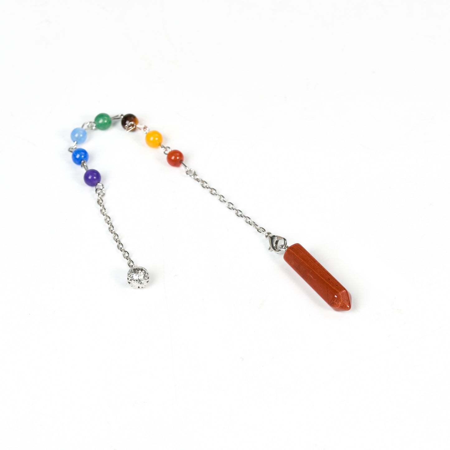 Chakra Beads Crystal Hexagonal Terminated Point Pendulum