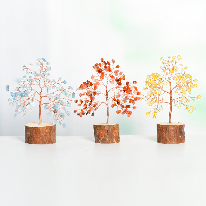 Solid Wood Base Crystal Tree｜Fortune Tree｜Feng Shui Tree