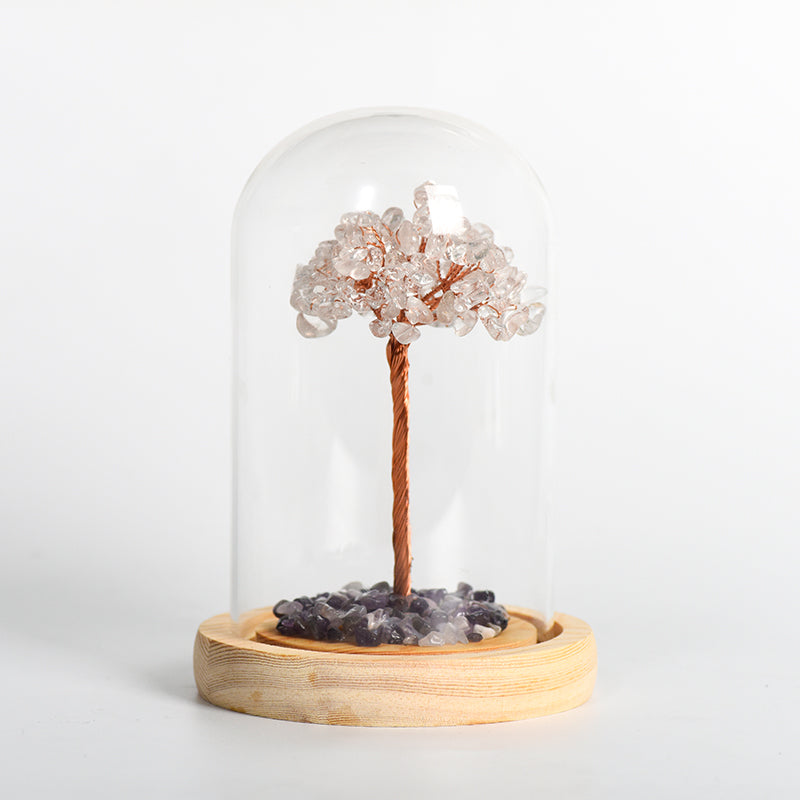 LUMINOSOUL Glass Dome Illuminated Crystal Tree