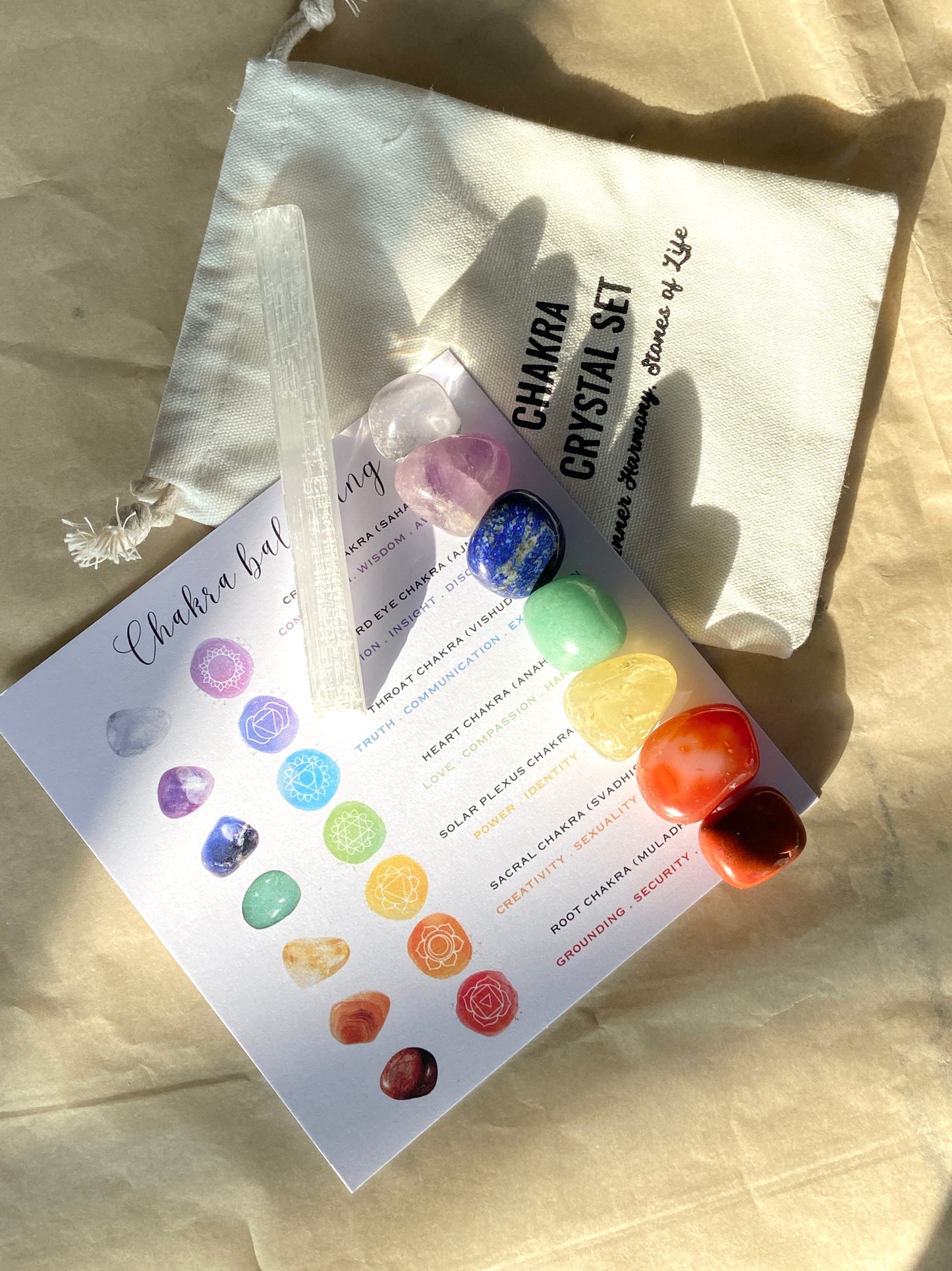 LUMINOSOUL Seven Chakra Crystal Stone Set