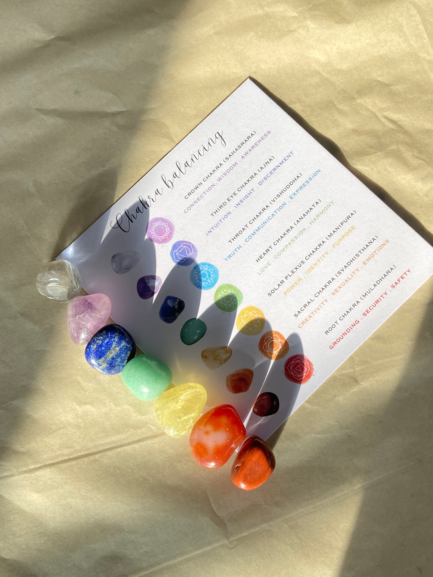 LUMINOSOUL Seven Chakra Crystal Stone Set