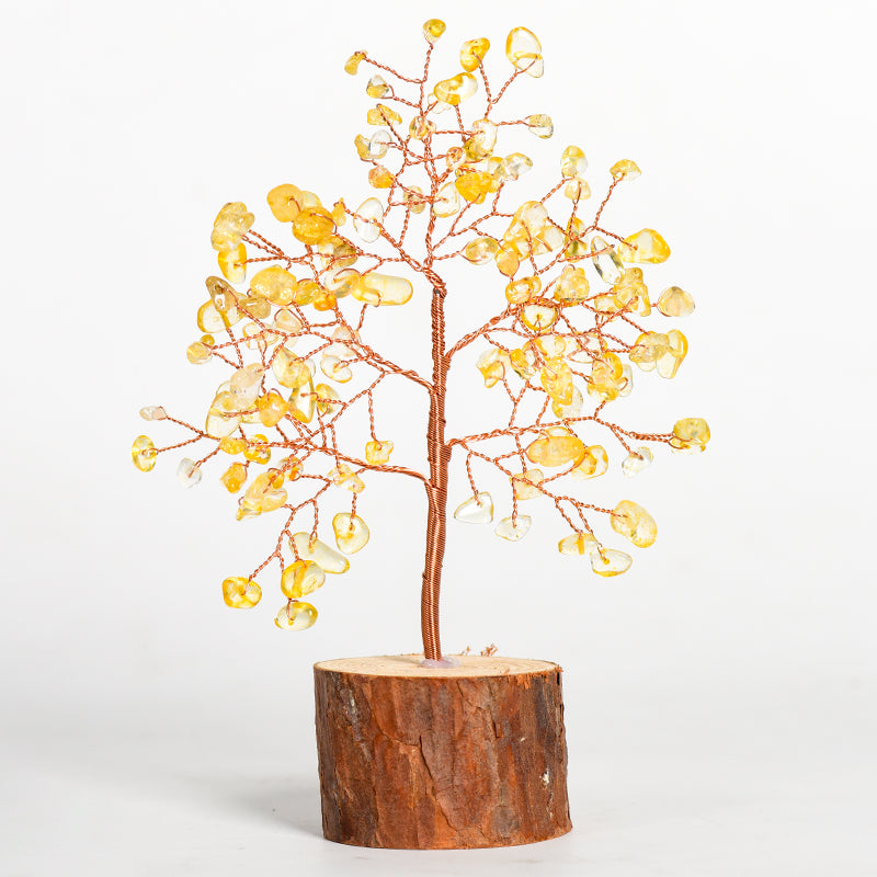 Solid Wood Base Crystal Tree｜Fortune Tree｜Feng Shui Tree