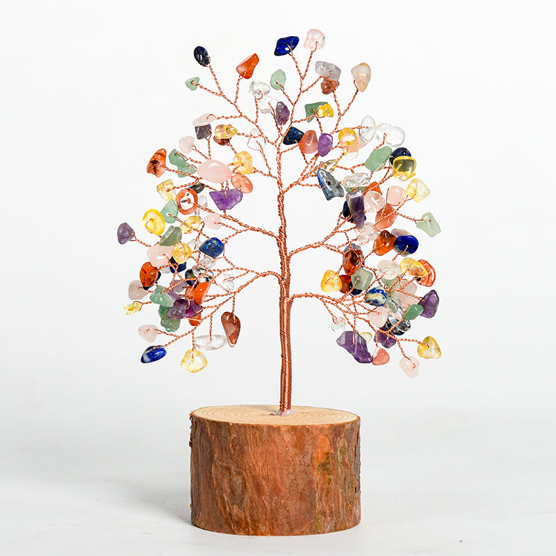 Solid Wood Base Crystal Tree｜Fortune Tree｜Feng Shui Tree