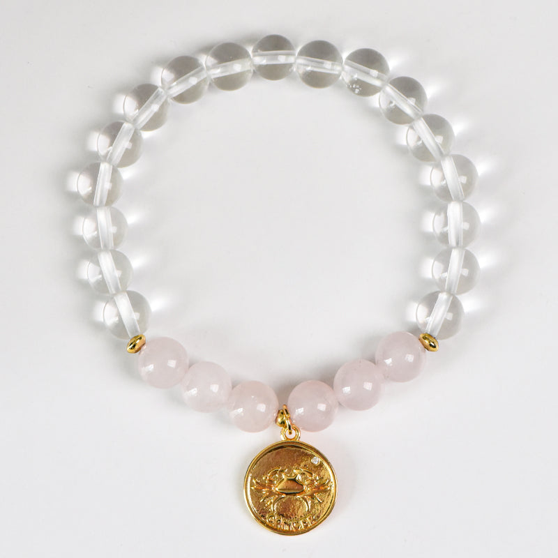 LUMINOSOUL Clear Quartz Zodiac Crystal Bracelet