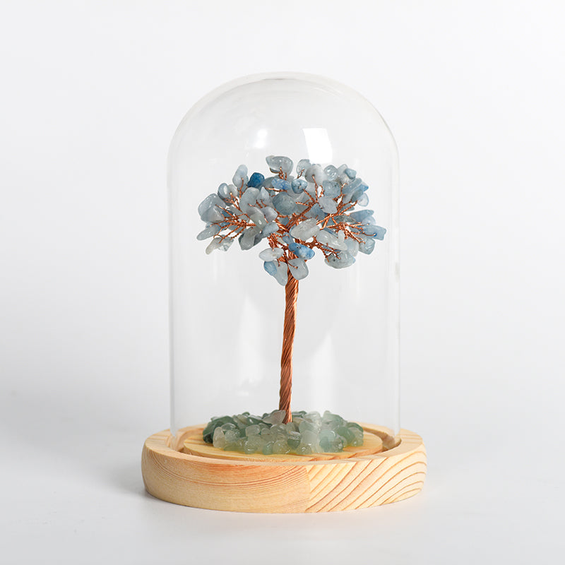 LUMINOSOUL Glass Dome Illuminated Crystal Tree